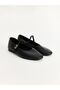 Lcw Steps Black Leather Look Women's Ballerinas