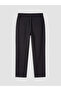 Özmarka New Season Black Regular Fit Linen Look Men's Trousers - 8