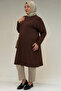 38501 Large Size Basic Combed Cotton Tunic - Brown - 4