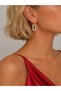 Gold Color Zircon Stone Geometric Hoop Women's Earrings - 2