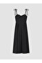 Black Heart Collar Rope Strap Polka Dot Dress - 5