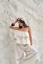 Women's Cotton Muslin Fabric Strap Top and Palazzo Pants Design Double Set - 5