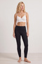 Women's White Ribbed Seamless Bustier Bra - Casual Comfortable Bra with Stone Detail and Adjustable Straps - 5