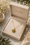 Green Stone Daisy Steel Necklace (Gold Color) - 3