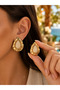 Gold Drop Shape Appearance Modern Earrings Elegant and Stylish Women's Earrings - 2