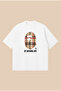 Cream Plaid Bape Printed Oversize Boxy Cut Unisex 100% Cotton Tshirt |   Streetwear