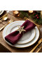 3 pc Star, Moon & Lantern Metal Napkin Ring Set - Gold - 4