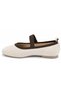 Feles Belt Buckle Knitwear Blunt Toe Women's Ballet Flats Shoes Brown - 4
