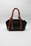 Women's Knot Handle, Ring Detail, Inner Pocket, Zippered Hand, Arm and Shoulder Bag - 3