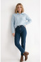 Women's Hair Braid Detail Polo Collar Sweater