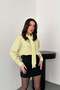 Women's Yellow Shirt Halter Neck Striped Long Sleeve Buttoned Woven