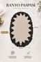 Lace-Up Non-Slip Leather-Based Oval Bath Mat Lace-Up Washable Bath Set Piera - 3
