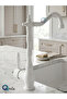 Rustic Model Premium Luxury Kitchen Sink Faucet Complete Brass Material White Color with Dual Water Inlets - 5