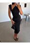 Shoulder Detail Zero Sleeve Dress - Black - 2