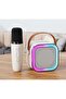 K12 Mini Karaoke Machine with Wireless Microphone, Portable Bluetooth Speaker with RGB LED Lights, Rechargeable Home Karaoke System for Kids & Adults, Compact Singing Speaker - 5