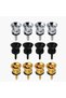 12-Piece Guitar Strap Locking Metal Straps with Screws Rubber Pads for Acoustic Electric Bass Guitars Gold Silver Black