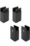 4-Pack Heavy Duty Furniture Riser - 10cm Height Black - for Square or Straight Furniture Legs up to 38mm Wide