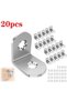 20-piece metal mounting bracket set, 20x20mm stainless steel assembly bracket, with 40 screws, for furniture fixing and repair.