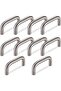 10 solid stainless steel curved handles, Ø 10 mm / center distance 64 mm / door handle stirrup handle