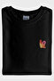 Lo-Ve Patterned Embroidery Black T-Shirt - Valentine's Day Design - 3