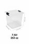 2 Pieces 7.5Lt Elora Organizer Box - Deep Locking Lid Bathroom Organizer Detergent Container Transparent - 5