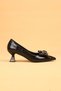 Women's Short Heeled Bowknot Orthopedic Evening Dress Shoes High Heels - 6