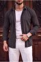 Oslo Men's Brown Linen Look Self-Patterned Shirt - 2