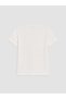 Vizyon New Season White Crew Neck Women's T-Shirt with Stones - 7