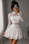 Lace Detailed Mini Dress with Shorts - 4