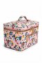 Floral Patterned Makeup Bag with Mirror Travel Cosmetic Organizer Handbag 21X14X14 cm - 3