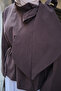 Women's Collar Ribbon Tie Asymmetrical Cut Blouse Brown - 5
