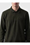 Özmarka New Season Khaki Polo Collar Men's Sweatshirt - 3