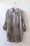 Italian Mink Shirt Collar 3/4 Sleeve Buttoned Hole Embroidery Detailed Casual Oversize Woven Shirt 80 68 - 2