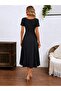 Women's wide v-neck ruched detail long sandy dress - 3