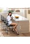 Wooden Bar Stools, Faux Leather Upholstered Counter Height Chairs with High Backrest, Footrest & Thick Cushion – Sturdy Seating for Kitchen Island, Dining Room, Home, Set of 2 - 2