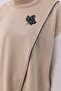 High Collar Suede Sweater - Beige - 2