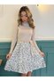 Women's Long Sleeve Turtleneck Waist Tie Top Camisole Skirt Diver Short Dress - 4