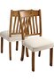 Two-piece T-striped stretch chair cover set - off-white - 2