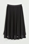 Plus Size Stone Detailed Skirt and Jacket Set - Black - 5