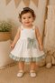Baby Girl 100% Cotton Bow Detailed Dress M00849 Cream - 4