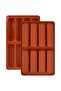 Two-piece silicone mold set, suitable for making cereal bars and rectangular energy bars, 8-compartment - brown.