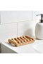 2 pieces - Hollowed-out bamboo soap dish with drainage hole - Bathroom soap dish - 11.5*8*2.2 cm - Wood color - 3