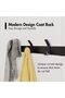 2-Pack Wall-Mounted Clothes Hangers, 5 Double Hooks, Modern Clothes Hook Rail Wall Hook Rack for Coats, Hats, Towels, Wallets, Robes (Black) - 2