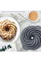 Large Spiral Ring Cake Pan, Hollow Tube Silicone Baking Pan, Grooved, Non-Stick Cake Pan, for Pound Cake, Coffee Cake, Desserts, 10.62 Inches, Black - 3