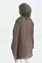 Logo Pattern Naia Cotton Shawl - Light Brown - 3
