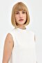 Chiffon Front Sleeveless Combed Cotton Undergarment - Ecru - 7