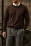 Men's Crew Neck Slim Fit Coffee Sweatshirt - 3