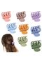 8-Pack Matte Medium Hair Claw Clips with Double-Row Teeth, Strong Grip Hair Accessories for Fine Hair