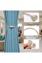 Two-piece upgraded hand-woven rope magnetic curtain tieback set - practical tapered decorative tiebacks, suitable for home and curtains (beige) - 3