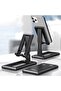 Foldable Desk Phone & Tablet Stand Holder with Adjustable Angles (Black) - 2